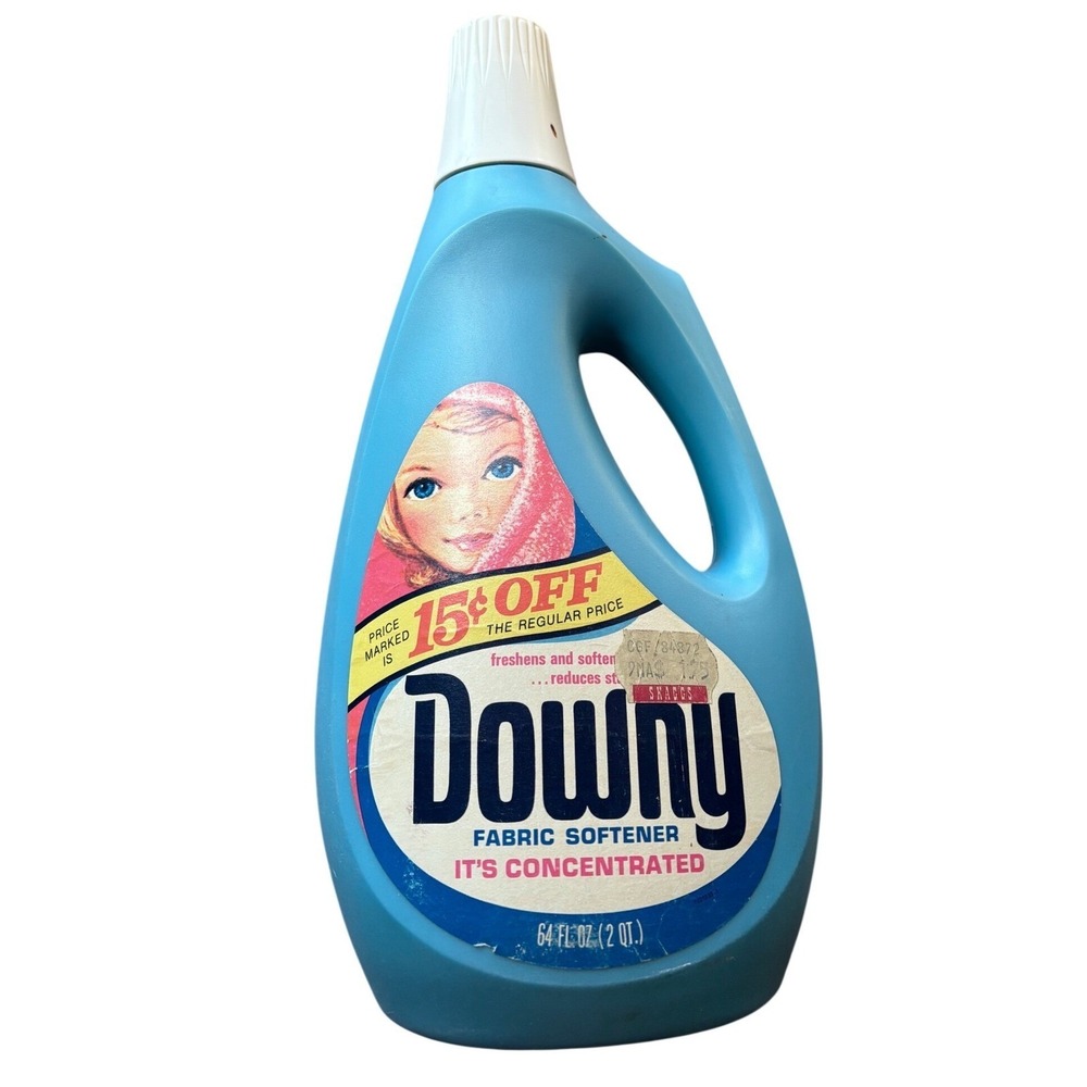 Vintage Downy‎ Fabric Softener Open Bottle 64oz Prop Blue Plastic Downy Girl 11"